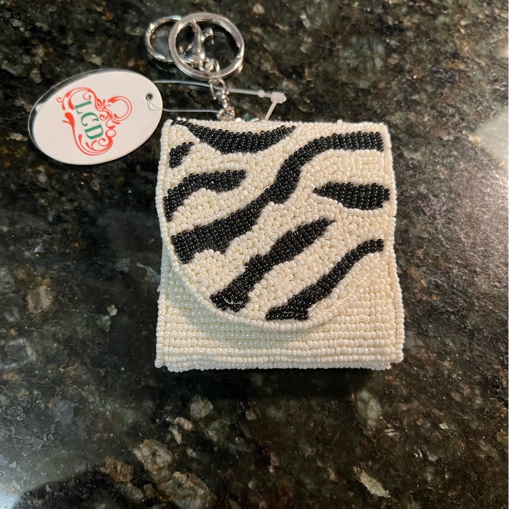 Elegant Beaded Zebra Pattern Phone Case
